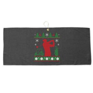 Golf Ugly Christmas Sweater Large Microfiber Waffle Golf Towel