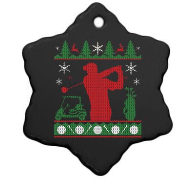 Golf Ugly Christmas Sweater Ceramic Star Ornament