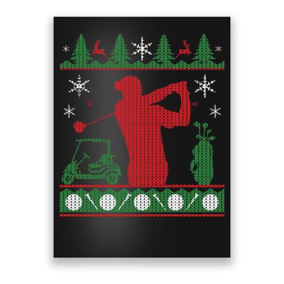 Golf Ugly Christmas Sweater Poster