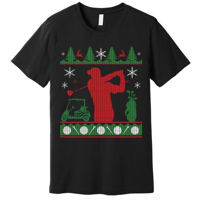 Golf Ugly Christmas Sweater Premium T-Shirt