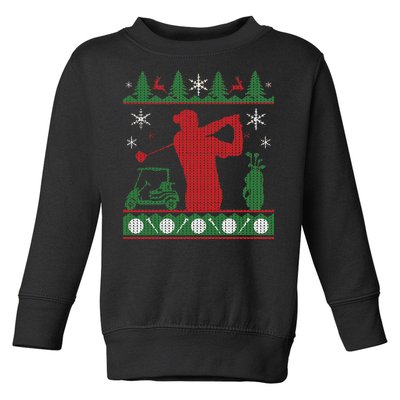 Golf Ugly Christmas Sweater Toddler Sweatshirt