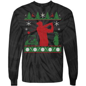 Golf Ugly Christmas Sweater Tie-Dye Long Sleeve Shirt