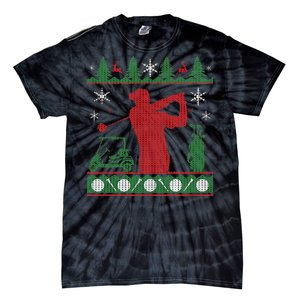 Golf Ugly Christmas Sweater Tie-Dye T-Shirt