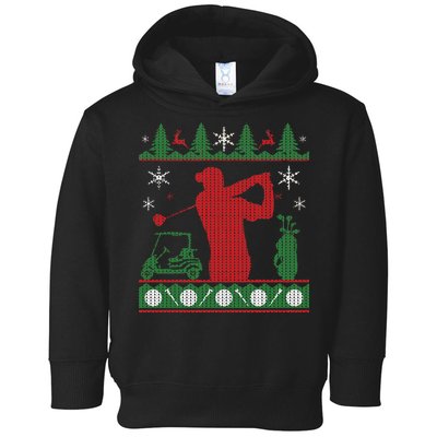 Golf Ugly Christmas Sweater Toddler Hoodie