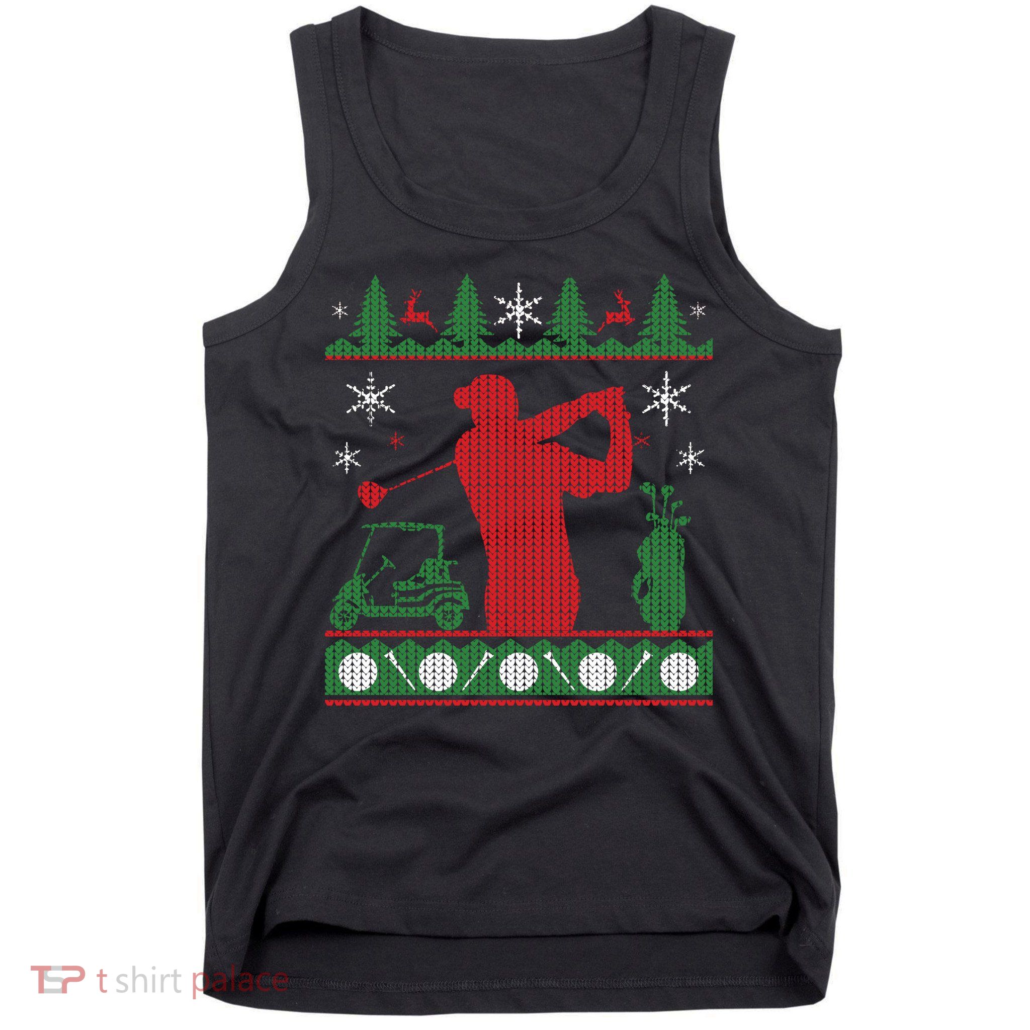 Golf Ugly Christmas Sweater Tank Top
