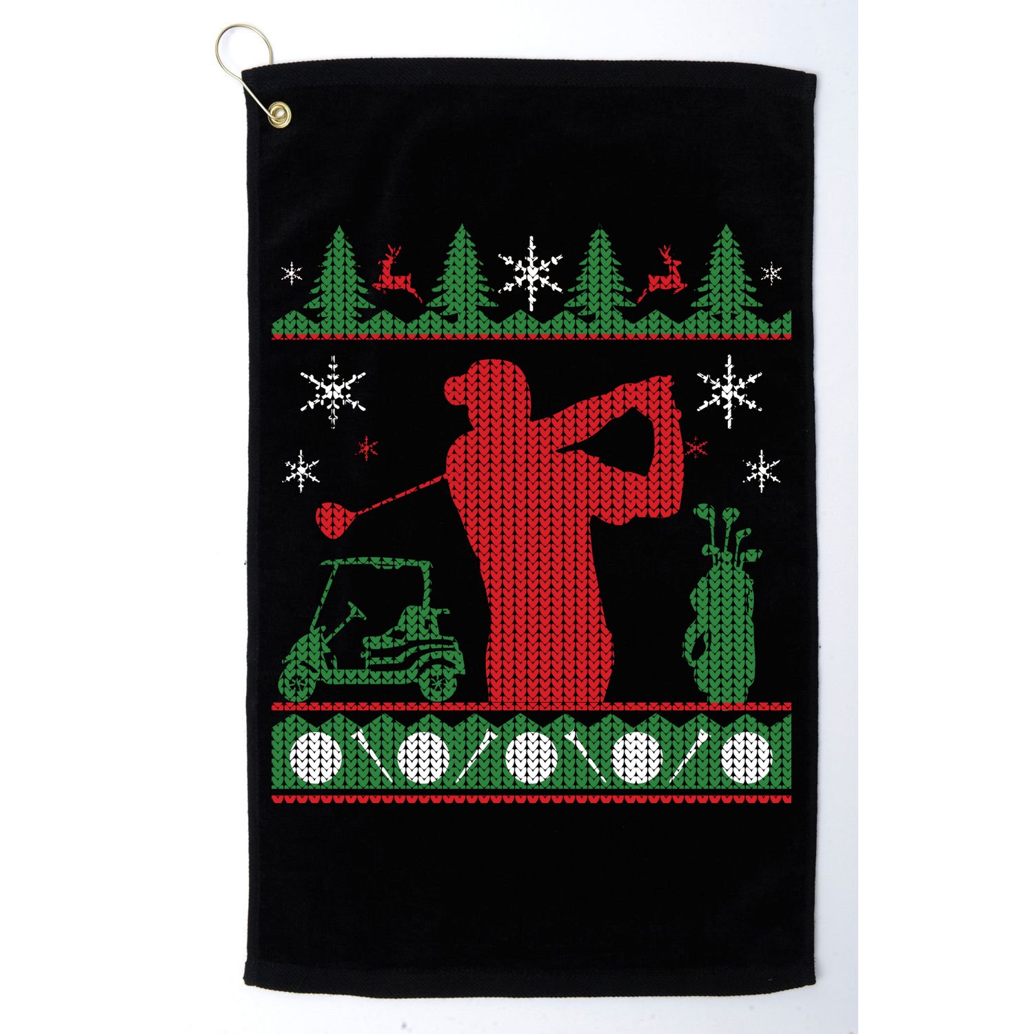 Golf Ugly Christmas Sweater Golf Towel