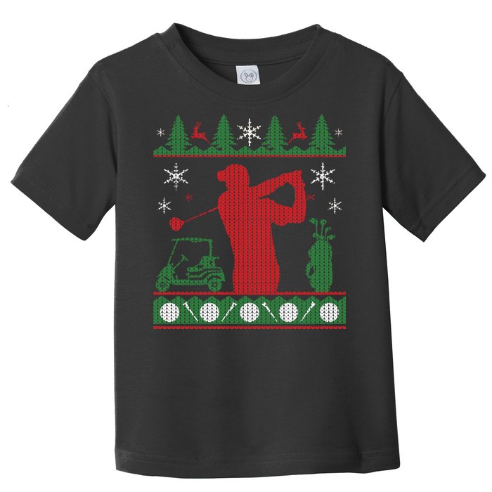 Golf Ugly Christmas Sweater Toddler T-Shirt