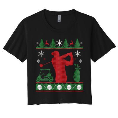 Golf Ugly Christmas Sweater Crop Top