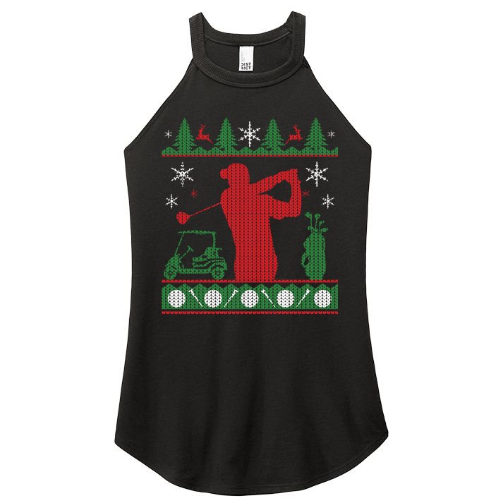 Golf Ugly Christmas Sweater Women's Perfect Tri Rocker Tank