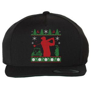 Golf Ugly Christmas Sweater Wool Snapback Cap