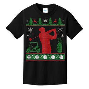 Golf Ugly Christmas Sweater Kids T-Shirt