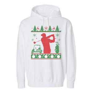 Golf Ugly Christmas Sweater Garment-Dyed Fleece Hoodie