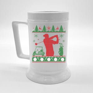 Golf Ugly Christmas Sweater Beer Stein