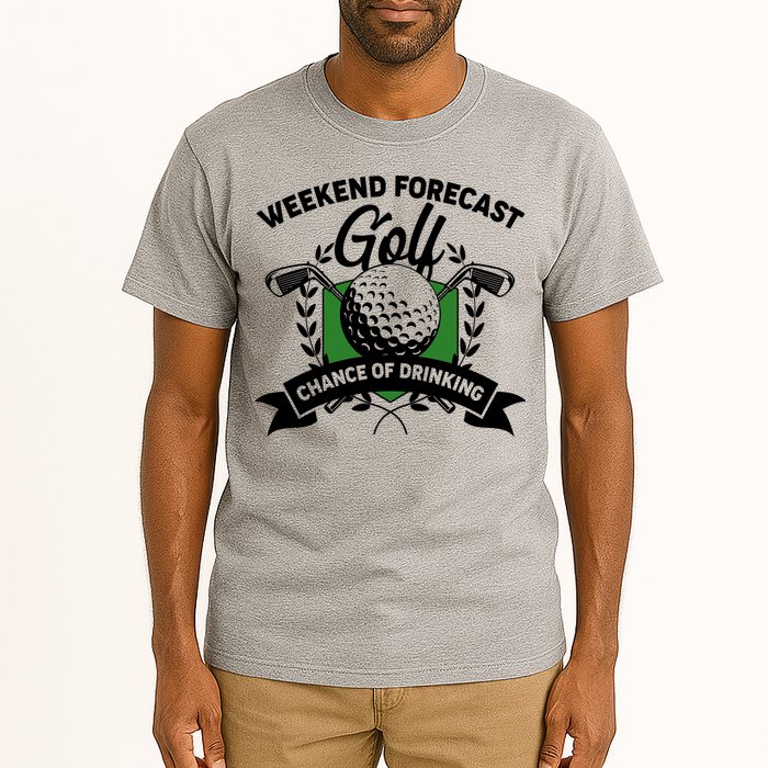 Golf Weekend Forecast Chance of Drinking Tall T-Shirt