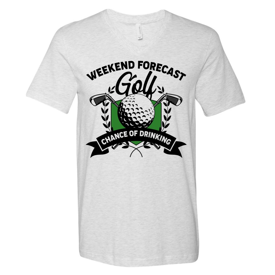 Golf Weekend Forecast Chance of Drinking V-Neck T-Shirt