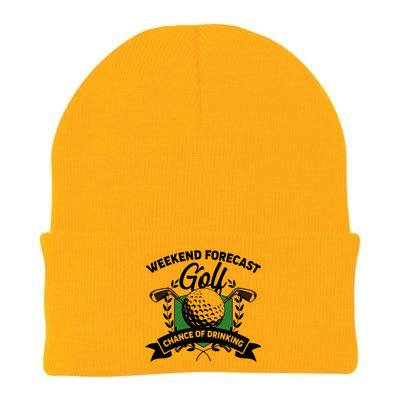 Golf Weekend Forecast Chance of Drinking Knit Cap Winter Beanie