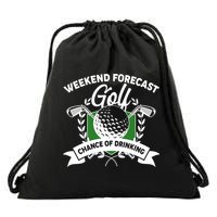 Golf Weekend Forecast Chance of Drinking Drawstring Bag