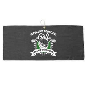 Golf Weekend Forecast Chance of Drinking Large Microfiber Waffle Golf Towel