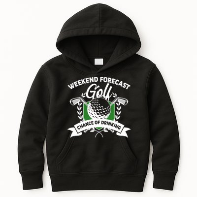 Golf Weekend Forecast Chance of Drinking Kids Hoodie