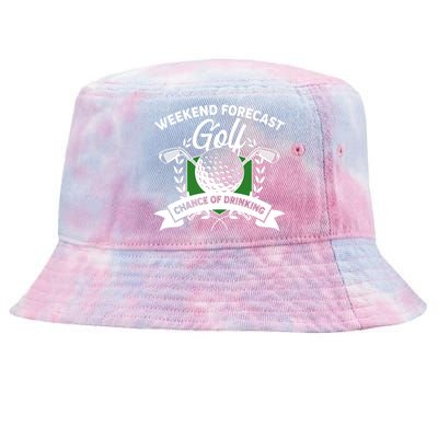 Golf Weekend Forecast Chance of Drinking Tie-Dyed Bucket Hat