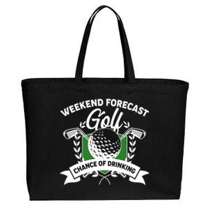 Golf Weekend Forecast Chance of Drinking Cotton Canvas Jumbo Tote