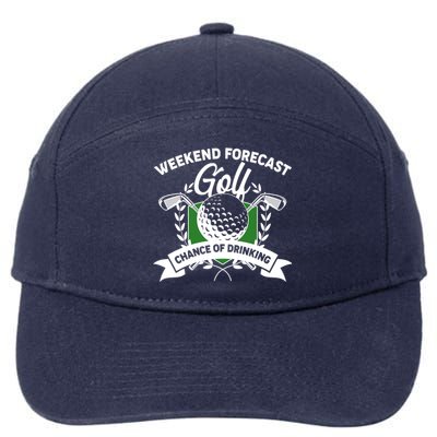 Golf Weekend Forecast Chance of Drinking 7-Panel Snapback Hat