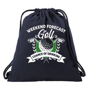 Golf Weekend Forecast Chance of Drinking Drawstring Bag