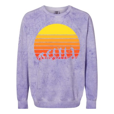 Golfer Evolution Sunset Colorblast Crewneck Sweatshirt