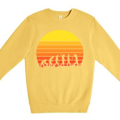 Golfer Evolution Sunset Premium Crewneck Sweatshirt