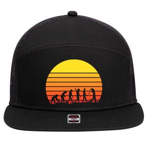 Golfer Evolution Sunset 7 Panel Mesh Trucker Snapback Hat