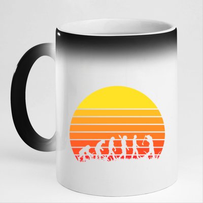 Golfer Evolution Sunset 11oz Black Color Changing Mug