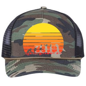 Golfer Evolution Sunset Retro Rope Trucker Hat Cap