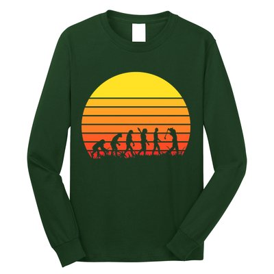 Golfer Evolution Sunset Long Sleeve Shirt