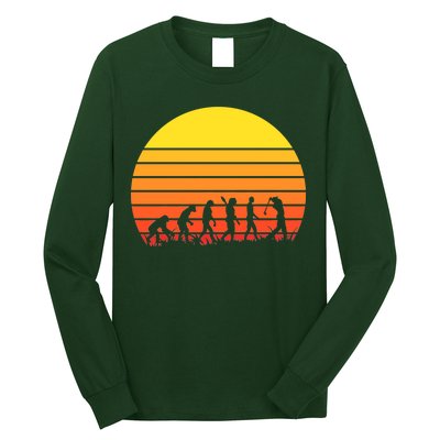 Golfer Evolution Sunset Long Sleeve Shirt