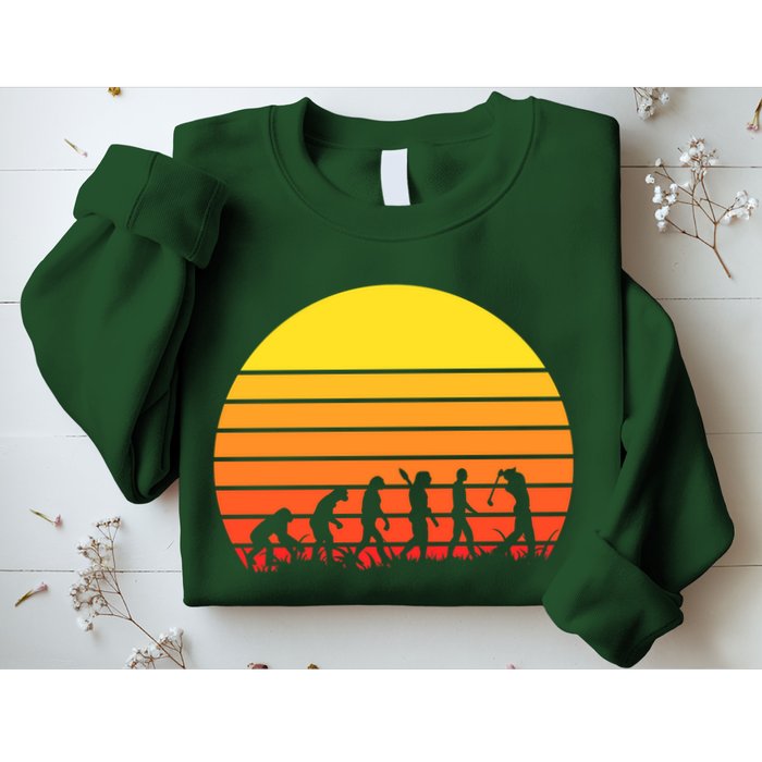 Golfer Evolution Sunset Sweatshirt