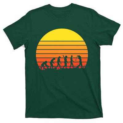 Golfer Evolution Sunset T-Shirt