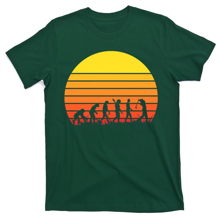 Golfer Evolution Sunset T-Shirt