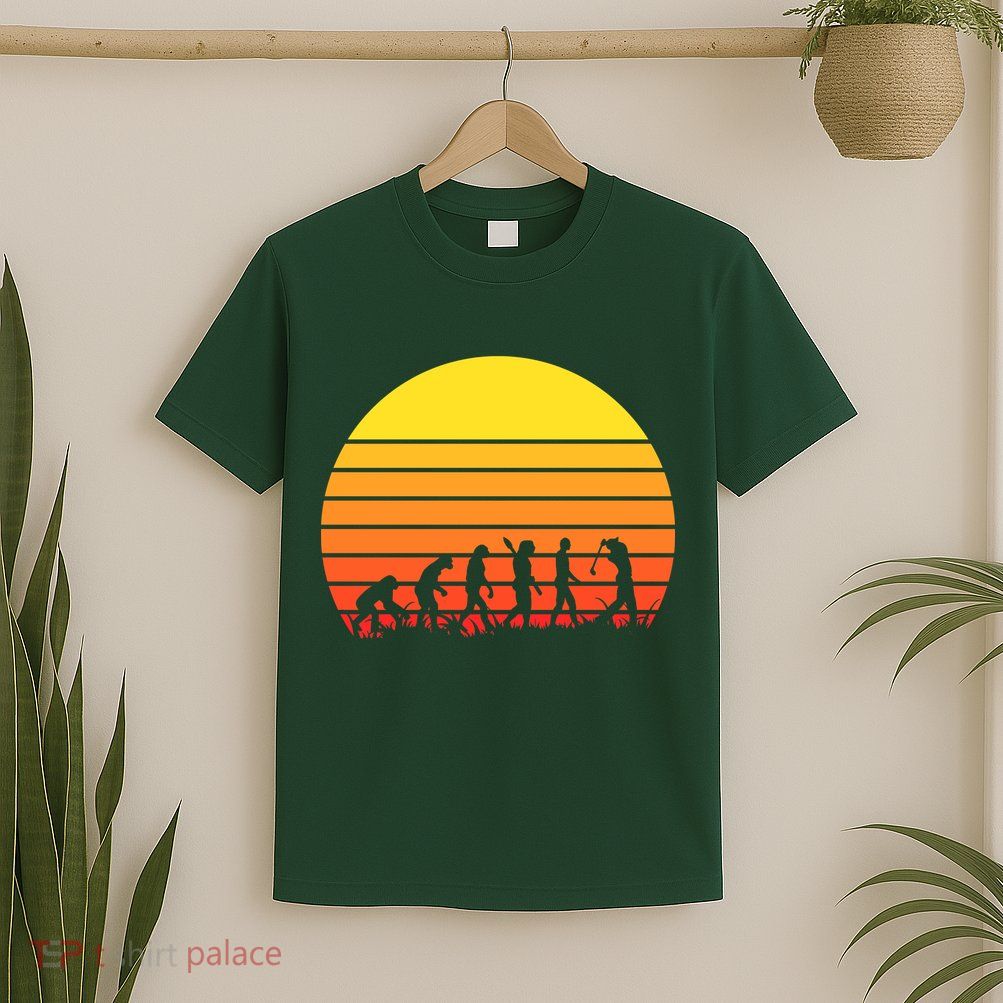Golfer Evolution Sunset T-Shirt