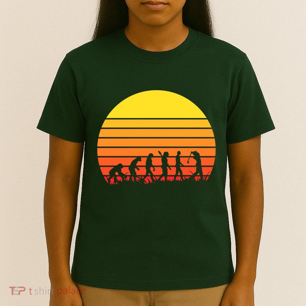 Golfer Evolution Sunset T-Shirt