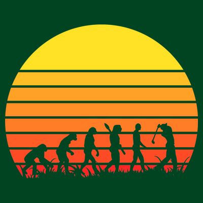 Golfer Evolution Sunset T-Shirt