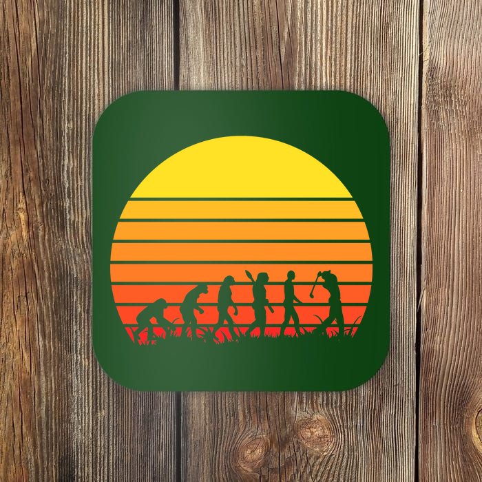 Golfer Evolution Sunset Coaster