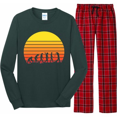 Golfer Evolution Sunset Long Sleeve Pajama Set