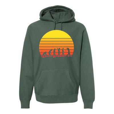 Golfer Evolution Sunset Premium Hoodie