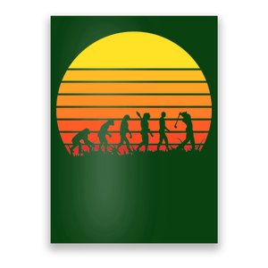 Golfer Evolution Sunset Poster