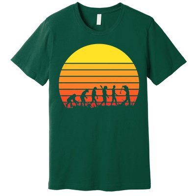 Golfer Evolution Sunset Premium T-Shirt