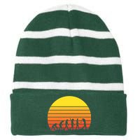 Golfer Evolution Sunset Striped Beanie with Solid Band