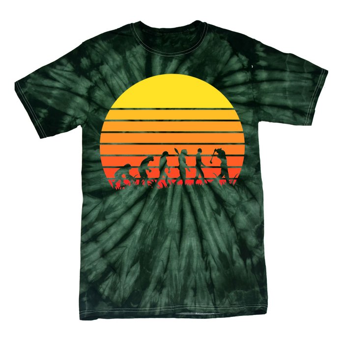 Golfer Evolution Sunset Tie-Dye T-Shirt