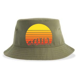 Golfer Evolution Sunset Sustainable Bucket Hat