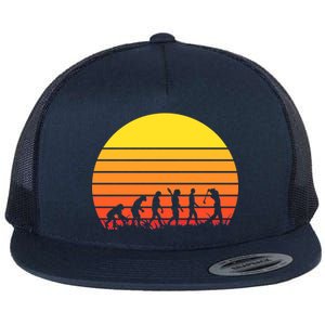 Golfer Evolution Sunset Flat Bill Trucker Hat