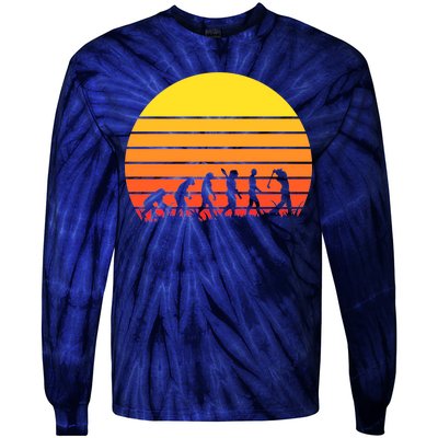 Golfer Evolution Sunset Tie-Dye Long Sleeve Shirt